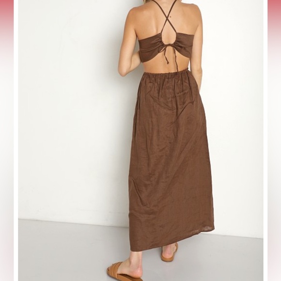 Faithfull the Brand La Piedra Maxi Dress Chocolate 10 - Picture 12 of 12